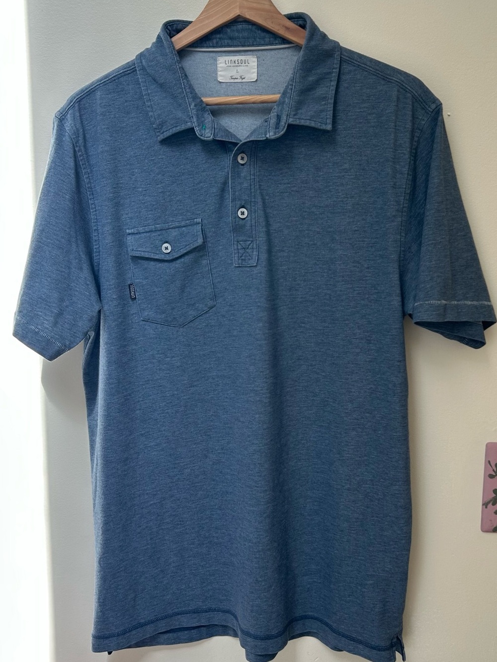 Linksoul Blue Short-Sleeve Polo Shirt Men’s Large